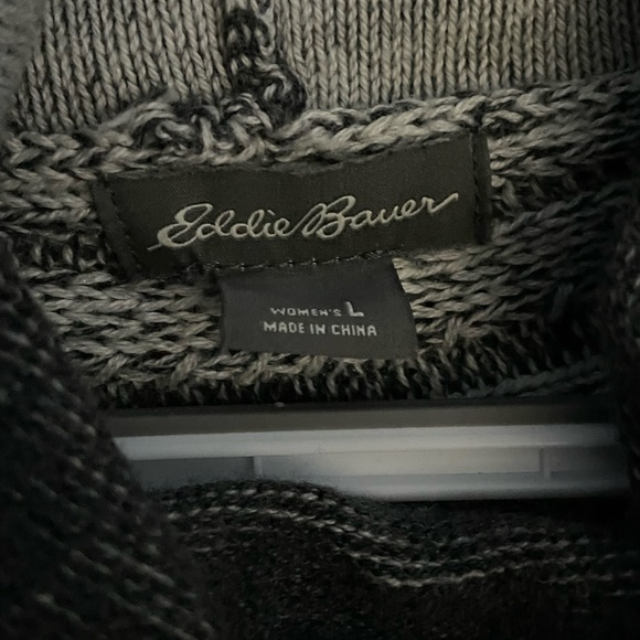 eddie bauer grey and white knit sweater - Picture 2 of 3